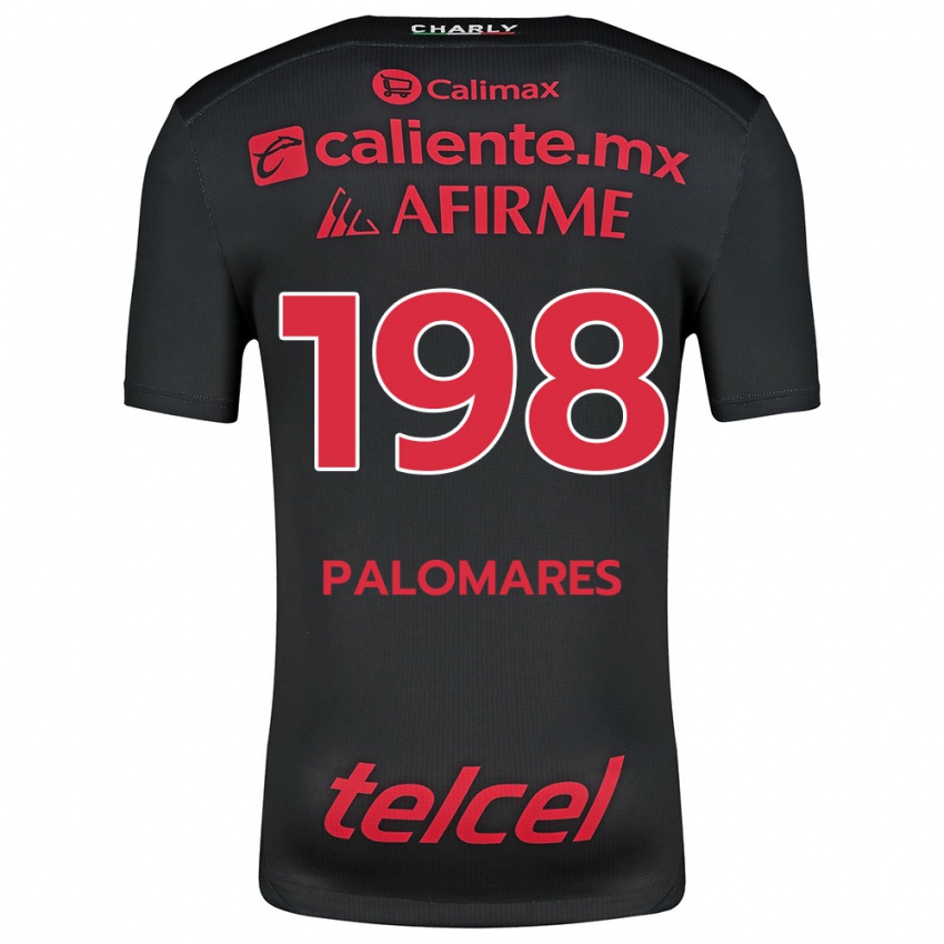 Niño Camiseta Ramón Palomares #198 Negro Rojo 1ª Equipación 2024/25 La Camisa