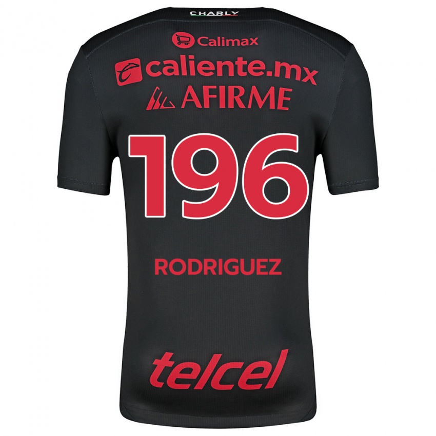 Niño Camiseta Prince Rodríguez #196 Negro Rojo 1ª Equipación 2024/25 La Camisa