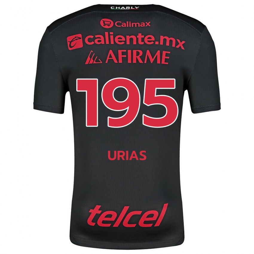 Niño Camiseta Héctor Urías #195 Negro Rojo 1ª Equipación 2024/25 La Camisa