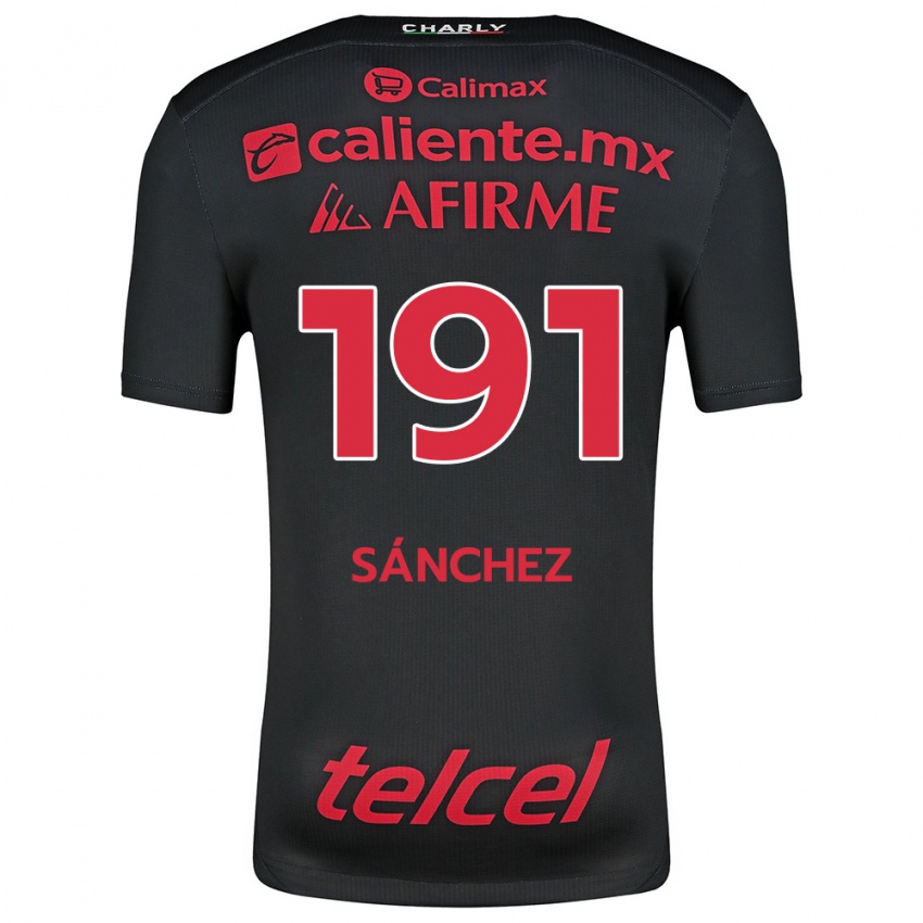 Niño Camiseta Diego Sánchez #191 Negro Rojo 1ª Equipación 2024/25 La Camisa