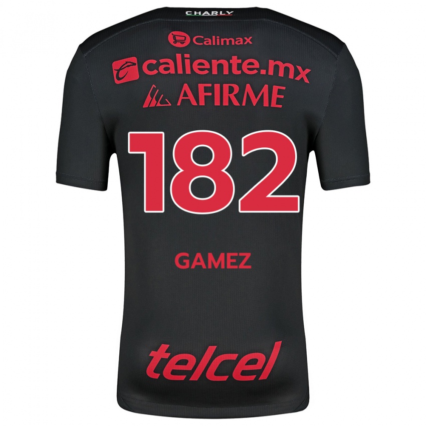 Niño Camiseta Mark Gamez #182 Negro Rojo 1ª Equipación 2024/25 La Camisa