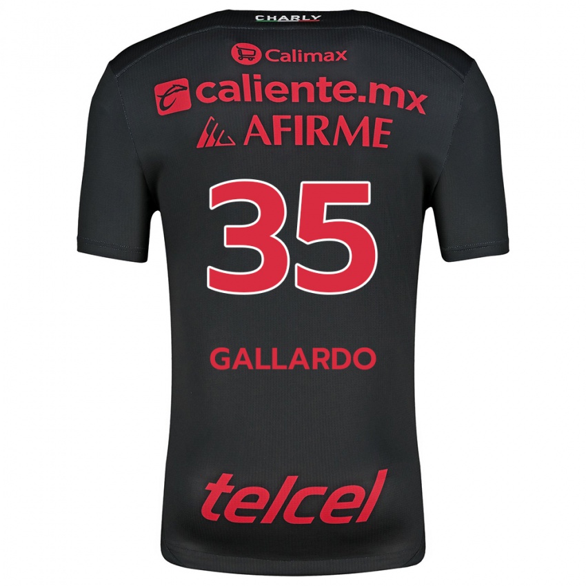 Niño Camiseta Gloriaisabel Gallardo #35 Negro Rojo 1ª Equipación 2024/25 La Camisa