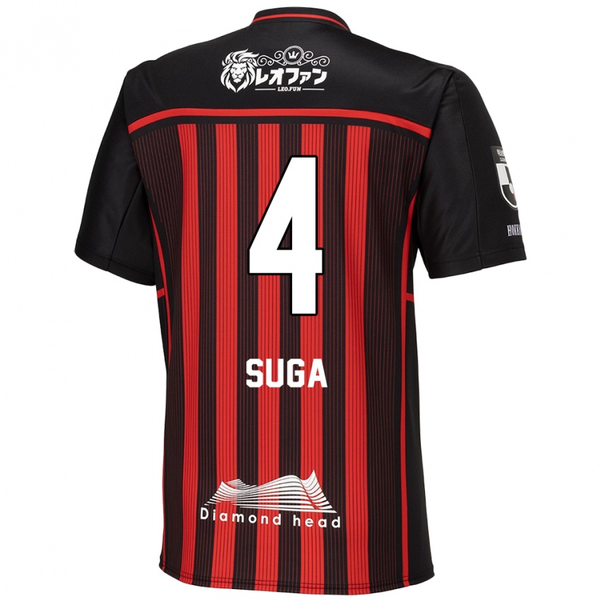 Niño Camiseta Daiki Suga #4 Negro Rojo 1ª Equipación 2024/25 La Camisa