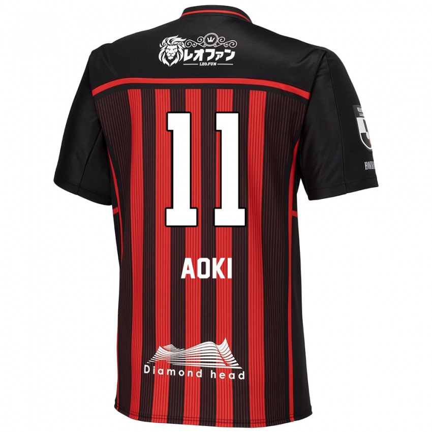 Niño Camiseta Ryota Aoki #11 Negro Rojo 1ª Equipación 2024/25 La Camisa