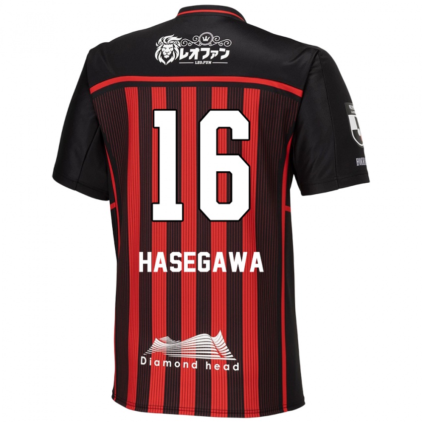 Niño Camiseta Tatsuya Hasegawa #16 Negro Rojo 1ª Equipación 2024/25 La Camisa