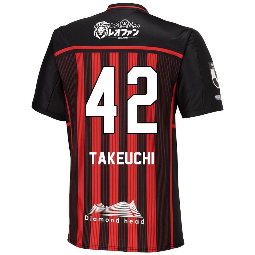 Niño Camiseta Ryuma Takeuchi #42 Negro Rojo 1ª Equipación 2024/25 La Camisa