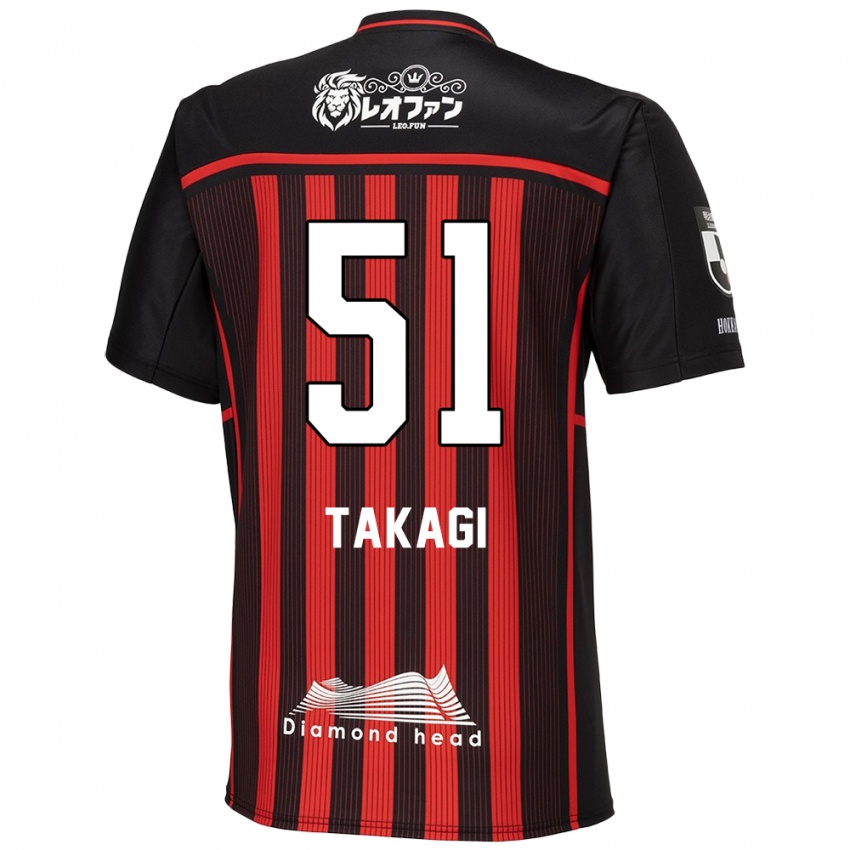 Niño Camiseta Shun Takagi #51 Negro Rojo 1ª Equipación 2024/25 La Camisa