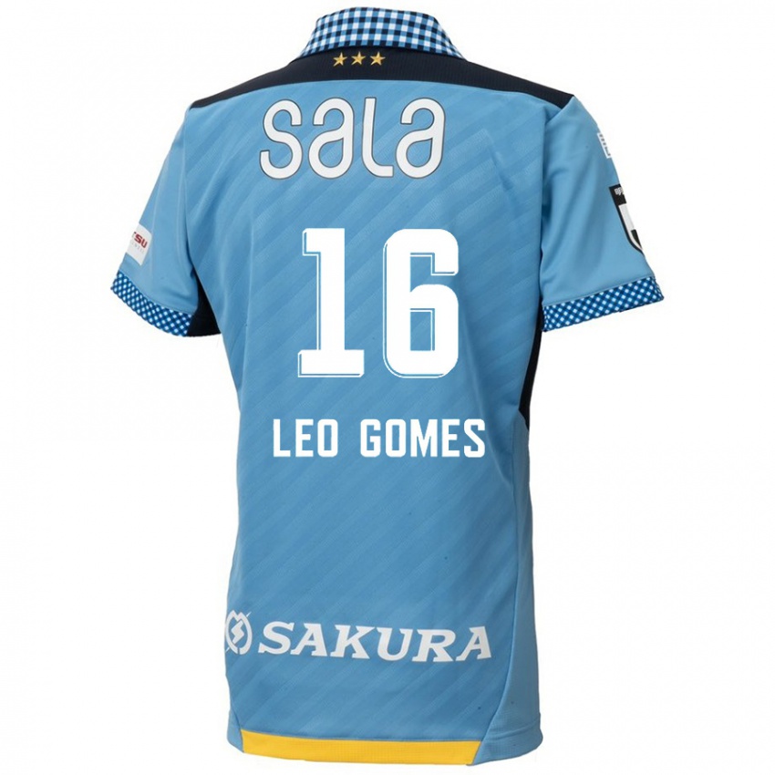 Niño Camiseta Léo Gomes #16 Azul Negro 1ª Equipación 2024/25 La Camisa