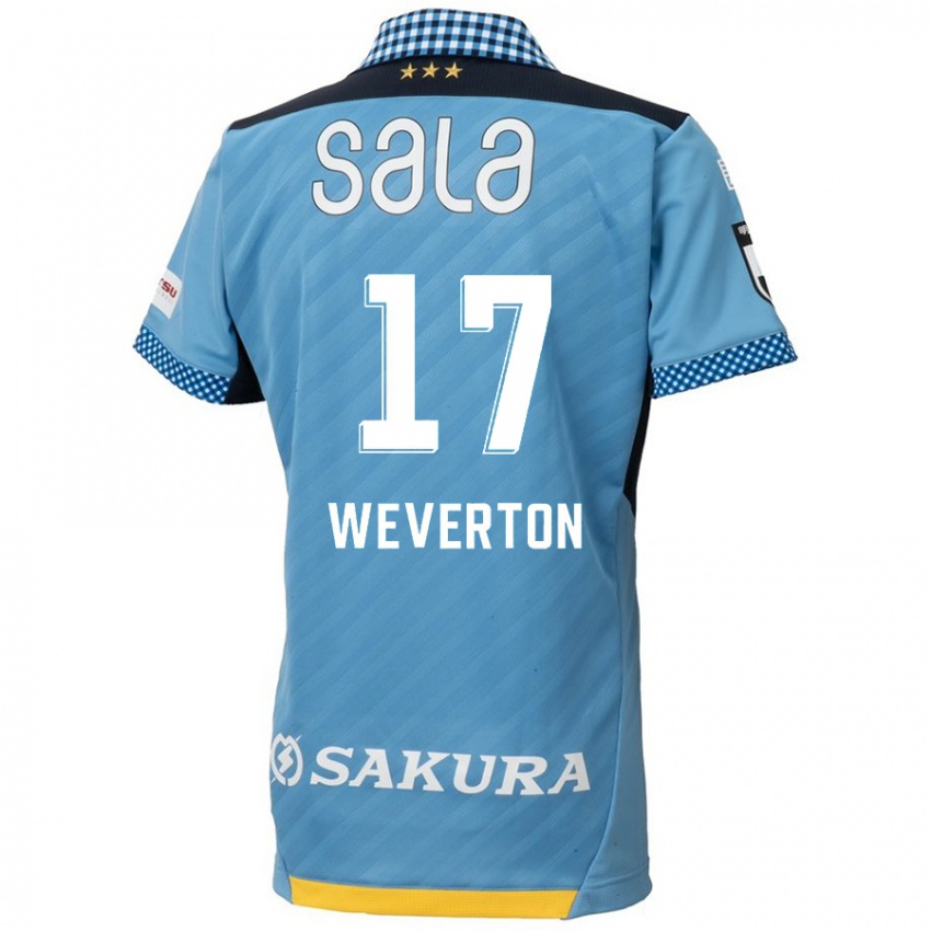 Niño Camiseta Weverton #17 Azul Negro 1ª Equipación 2024/25 La Camisa