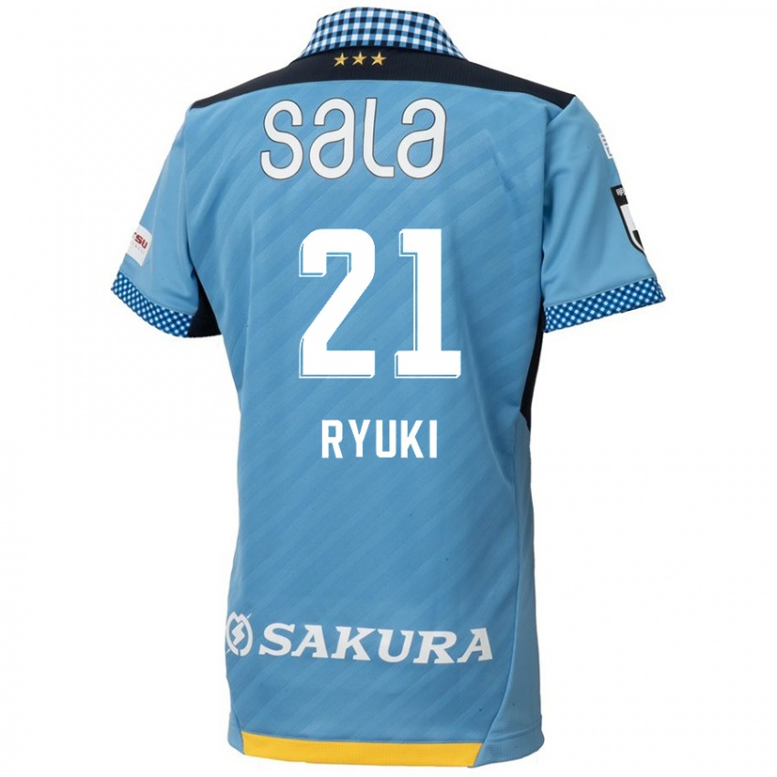 Niño Camiseta Ryuki Miura #21 Azul Negro 1ª Equipación 2024/25 La Camisa