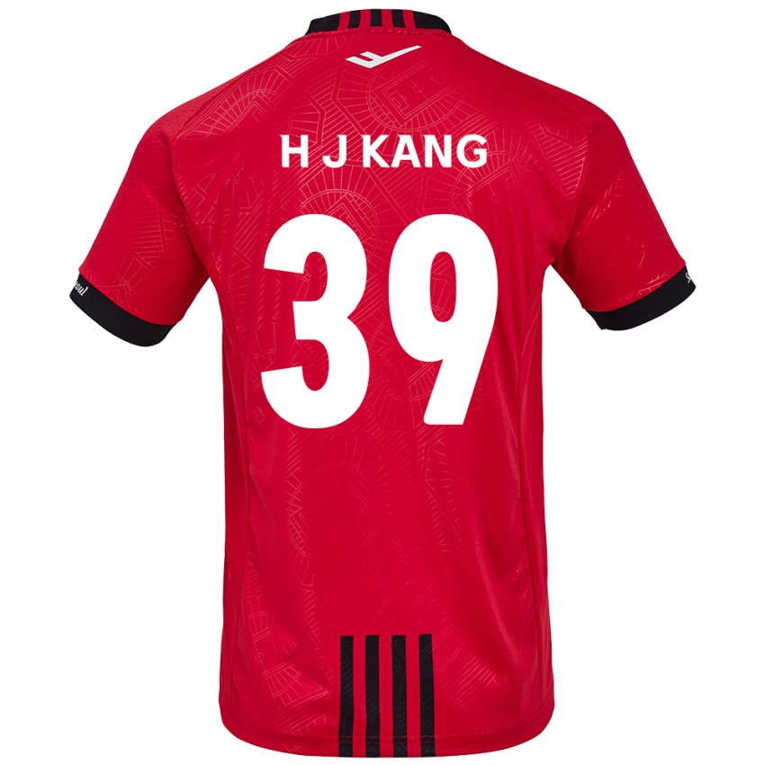 Niño Camiseta Ju-Hyeok Kang #39 Negro Rojo 1ª Equipación 2024/25 La Camisa