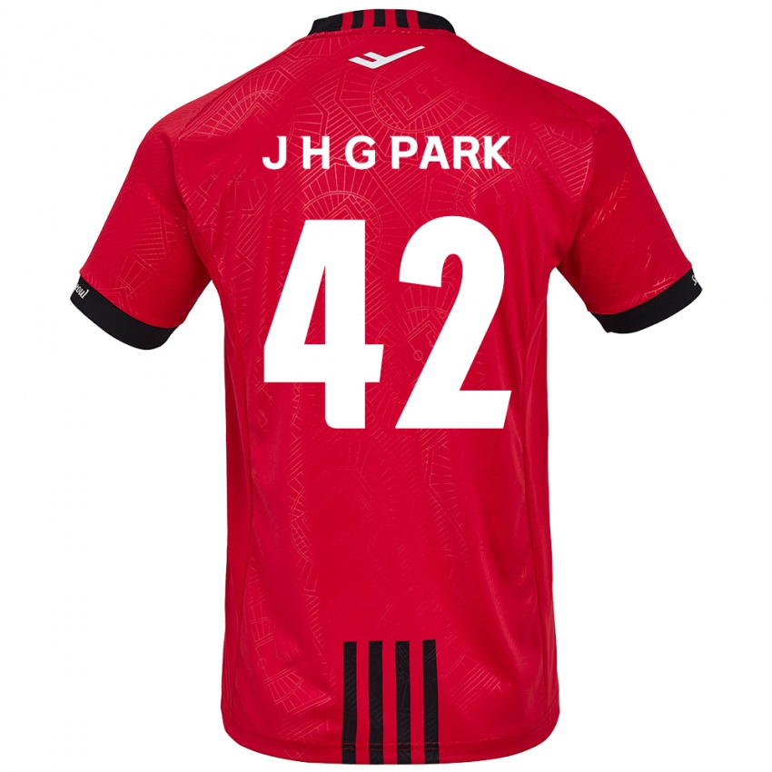 Niño Camiseta Jang Han-Gyeol Park #42 Negro Rojo 1ª Equipación 2024/25 La Camisa