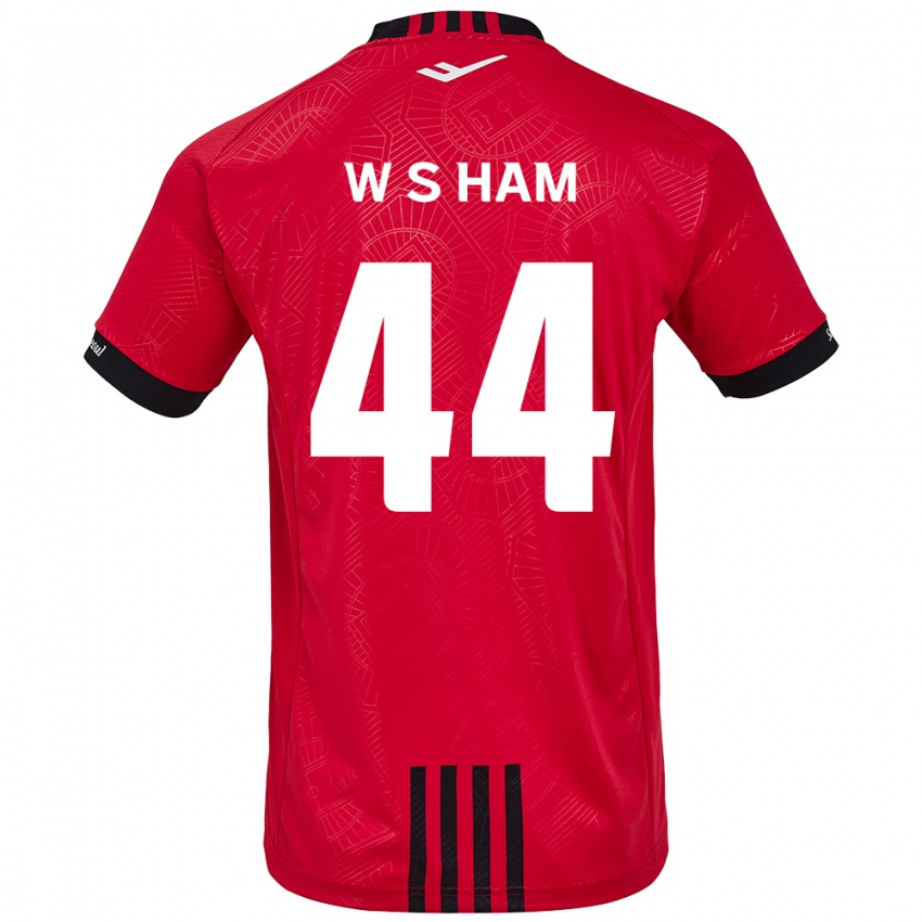 Niño Camiseta Sun-Woo Ham #44 Negro Rojo 1ª Equipación 2024/25 La Camisa