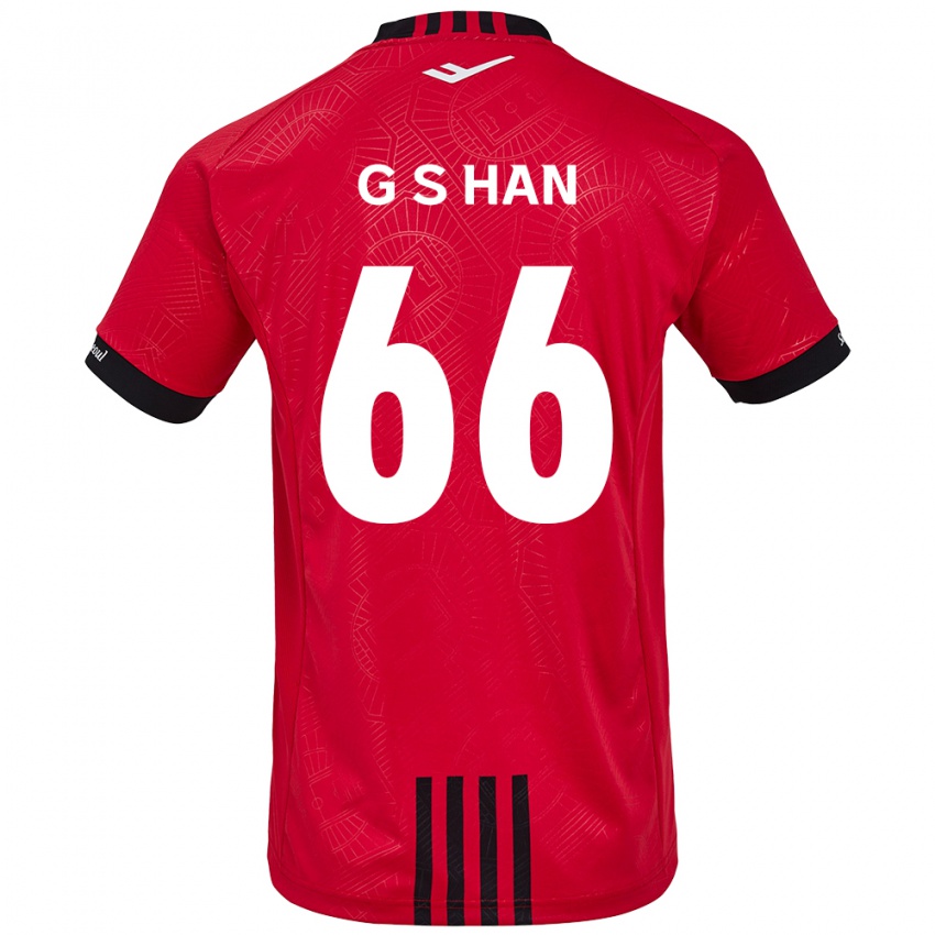 Niño Camiseta Seung-Gyu Han #66 Negro Rojo 1ª Equipación 2024/25 La Camisa