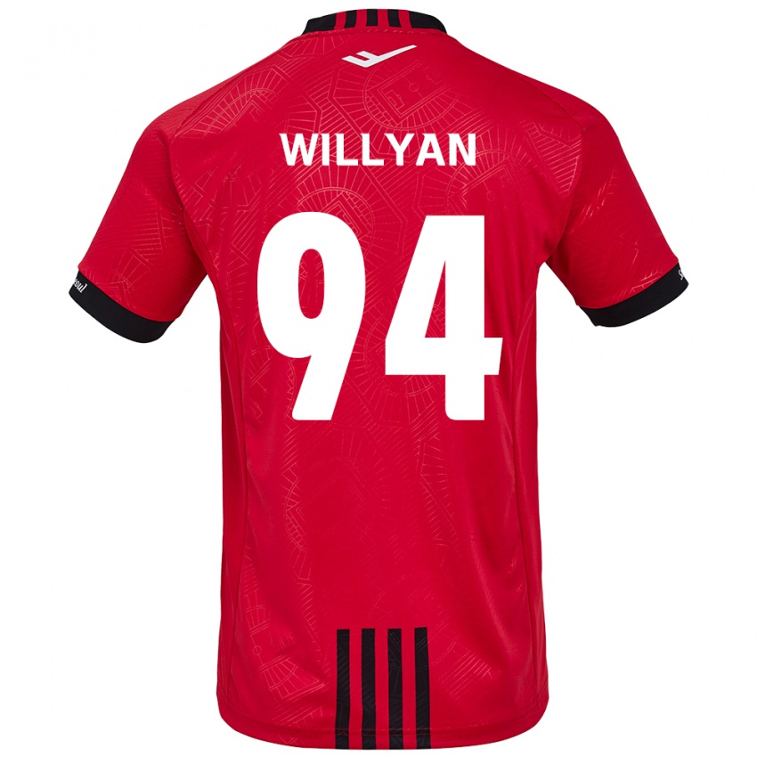 Niño Camiseta Willyan #94 Negro Rojo 1ª Equipación 2024/25 La Camisa