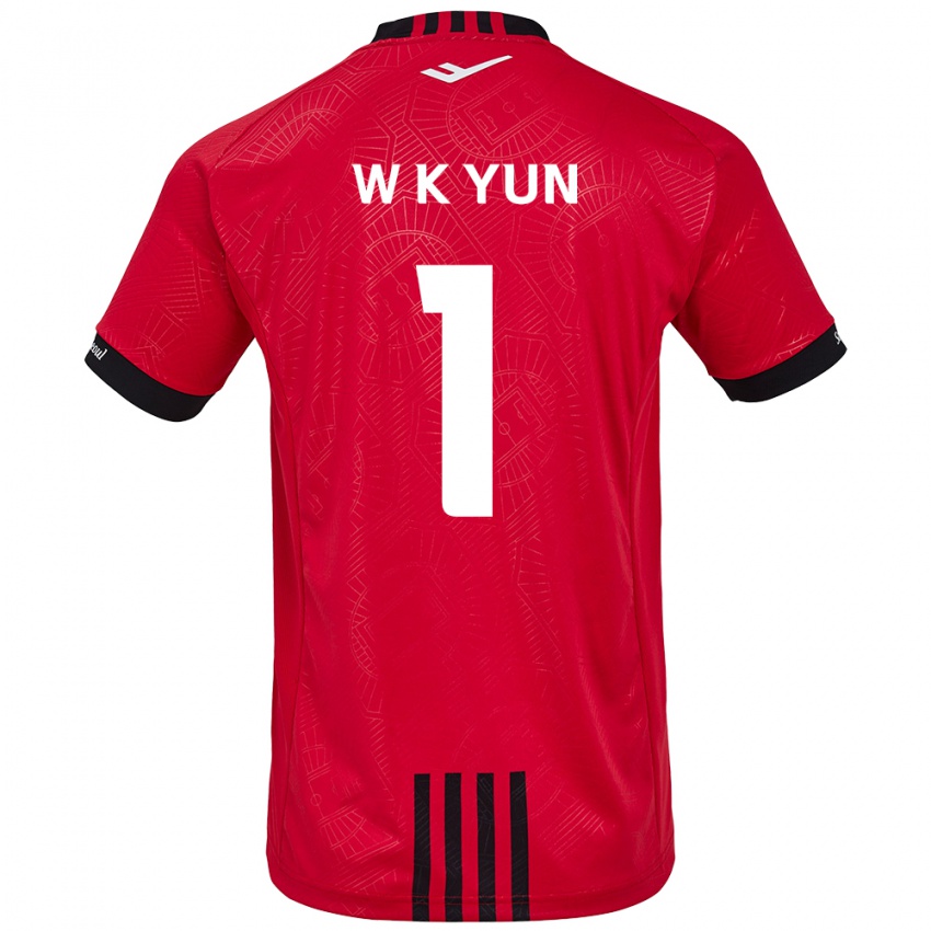 Niño Camiseta Ki-Wook Yun #1 Negro Rojo 1ª Equipación 2024/25 La Camisa