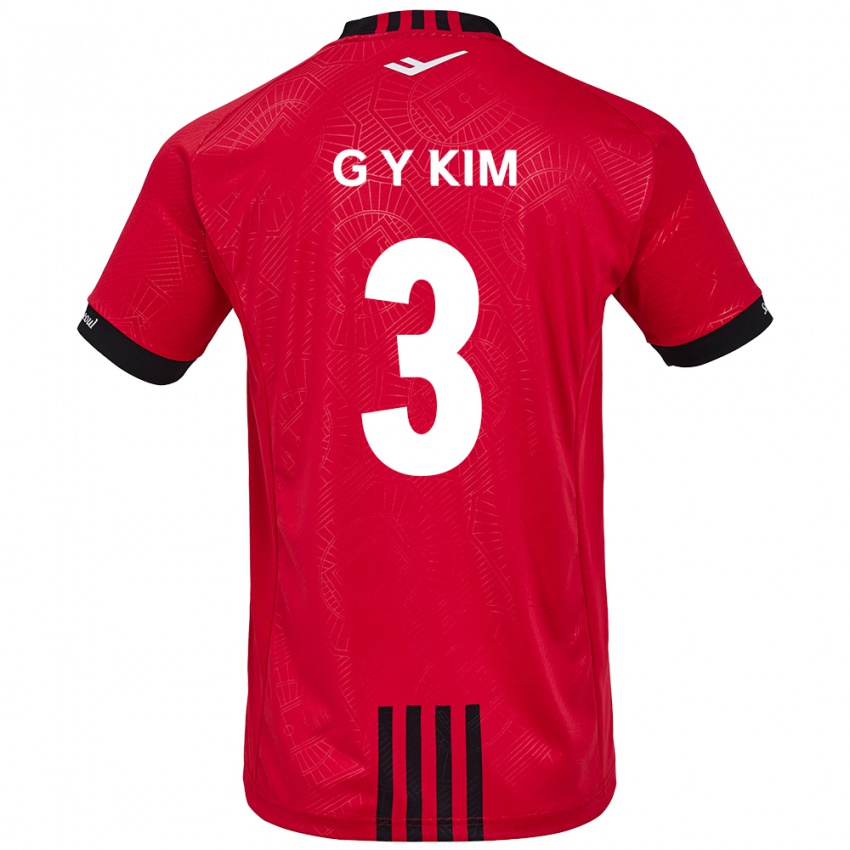 Niño Camiseta Yu-Geon Kim #3 Negro Rojo 1ª Equipación 2024/25 La Camisa