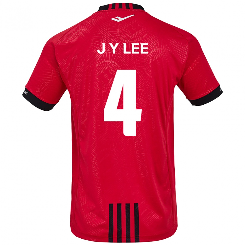 Niño Camiseta Young-Jun Lee #4 Negro Rojo 1ª Equipación 2024/25 La Camisa