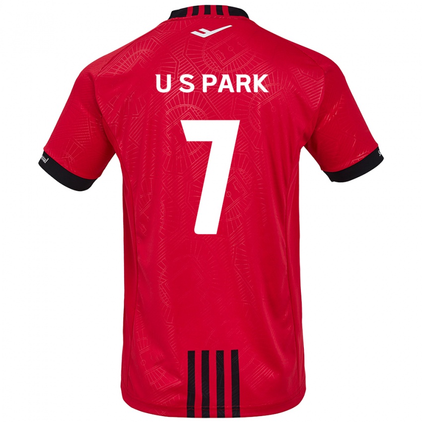 Niño Camiseta Sun-Uk Park #7 Negro Rojo 1ª Equipación 2024/25 La Camisa