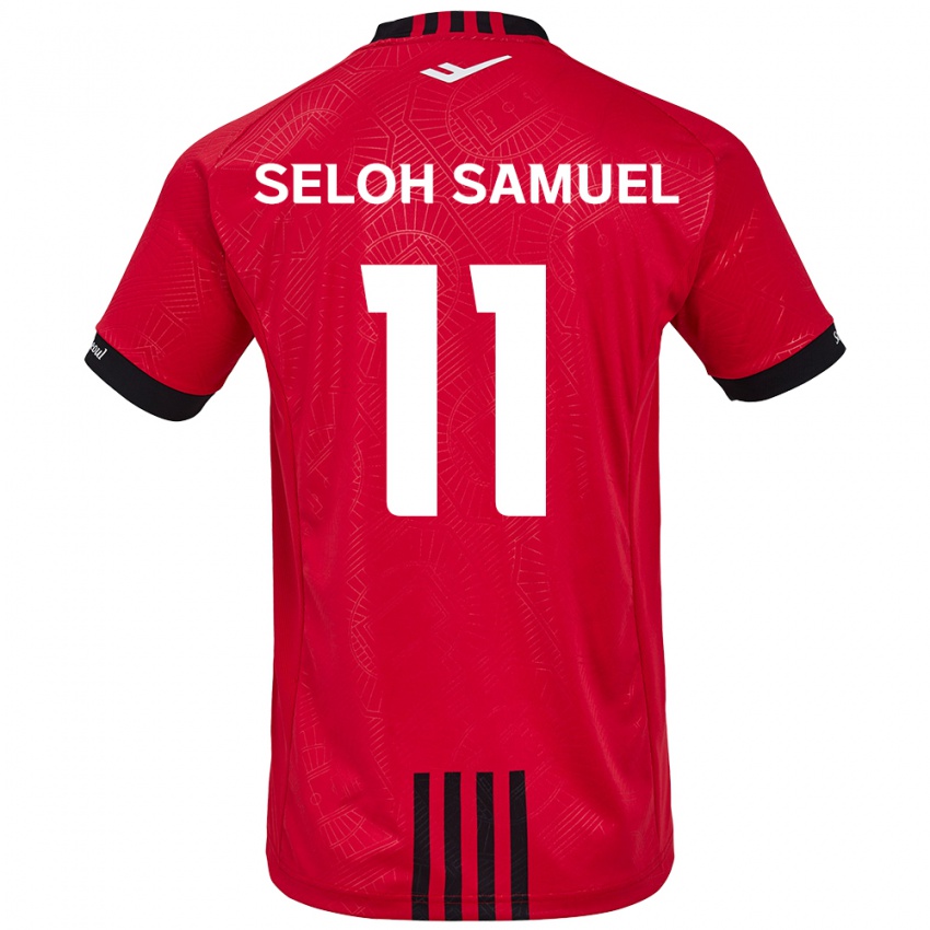 Niño Camiseta Gbato Seloh Samuel #11 Negro Rojo 1ª Equipación 2024/25 La Camisa