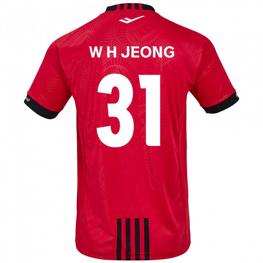 Niño Camiseta Hyun-Woong Jeong #31 Negro Rojo 1ª Equipación 2024/25 La Camisa