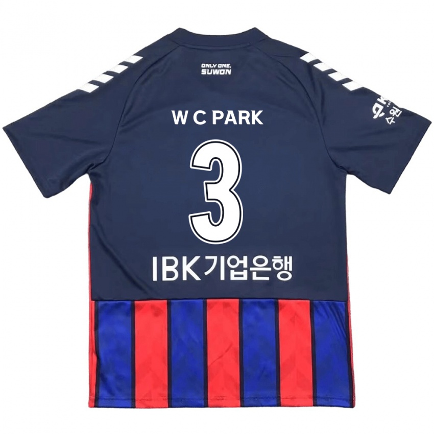 Niño Camiseta Cheol-Woo Park #3 Azul Rojo 1ª Equipación 2024/25 La Camisa