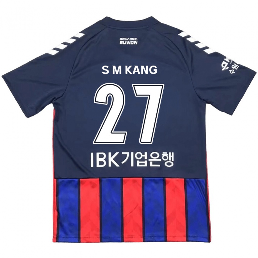 Niño Camiseta Min-Sung Kang #27 Azul Rojo 1ª Equipación 2024/25 La Camisa