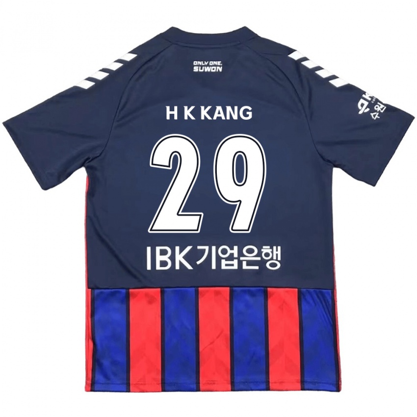 Niño Camiseta Kyo-Hun Kang #29 Azul Rojo 1ª Equipación 2024/25 La Camisa