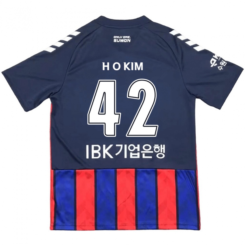 Niño Camiseta One-Hyung Kim #42 Azul Rojo 1ª Equipación 2024/25 La Camisa