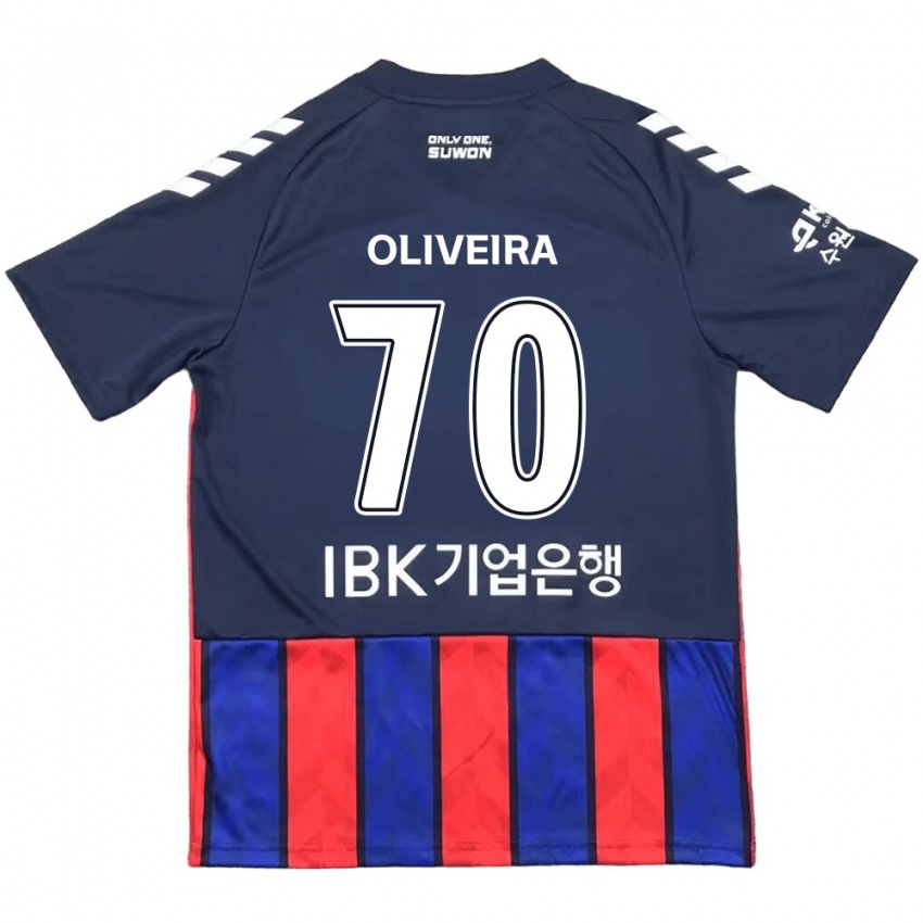 Niño Camiseta Anderson Oliveira #70 Azul Rojo 1ª Equipación 2024/25 La Camisa