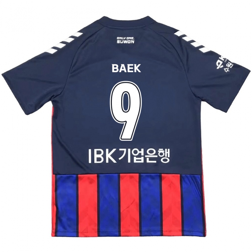 Niño Camiseta Kyeong Baek #9 Azul Rojo 1ª Equipación 2024/25 La Camisa