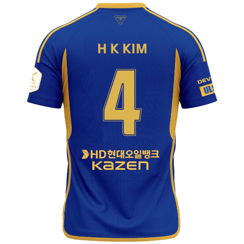 Niño Camiseta Kee-Hee Kim #4 Azul Amarillo 1ª Equipación 2024/25 La Camisa