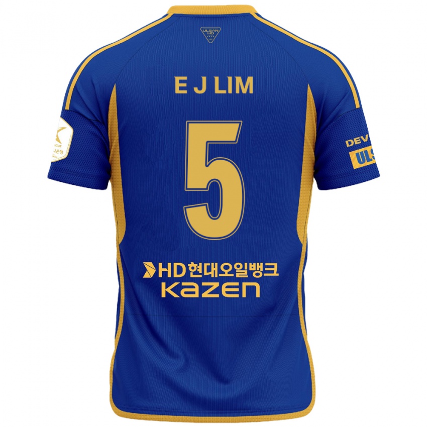 Niño Camiseta Jong-Eun Lim #5 Azul Amarillo 1ª Equipación 2024/25 La Camisa