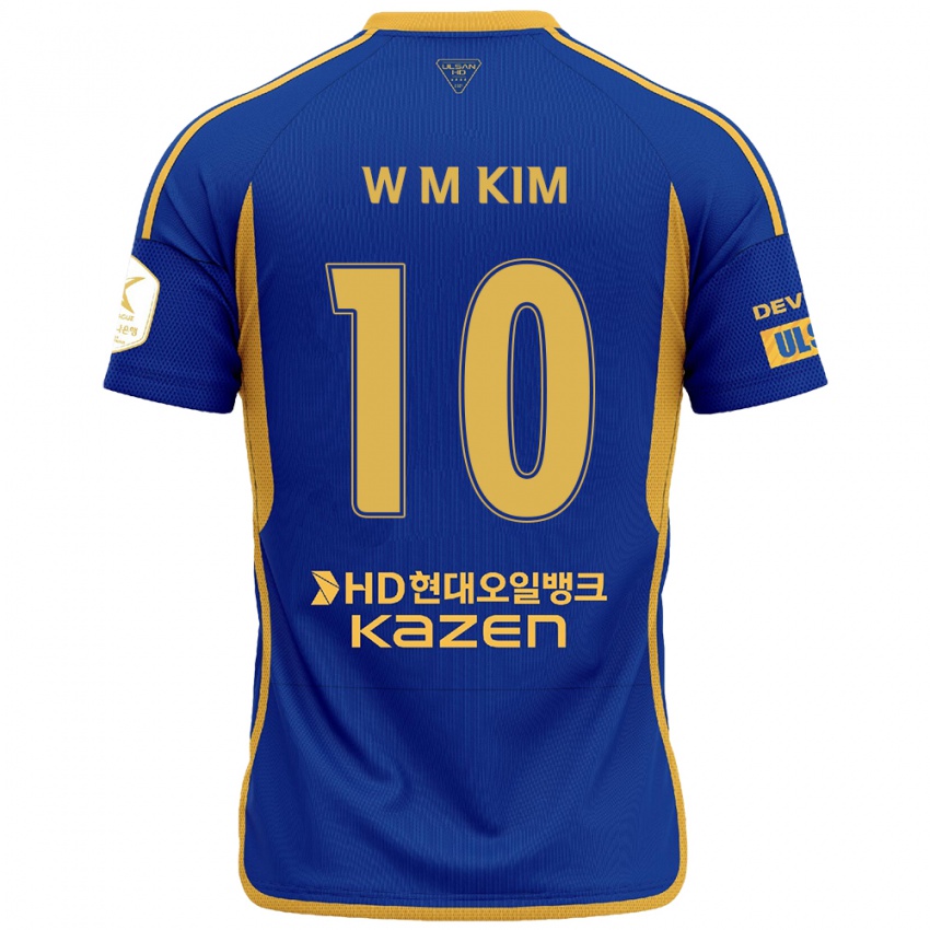 Niño Camiseta Min-Woo Kim #10 Azul Amarillo 1ª Equipación 2024/25 La Camisa