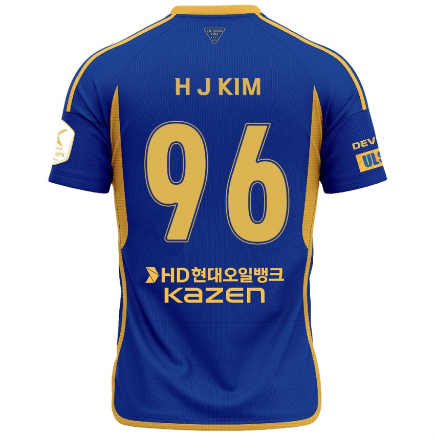 Niño Camiseta Ji-Hyun Kim #96 Azul Amarillo 1ª Equipación 2024/25 La Camisa