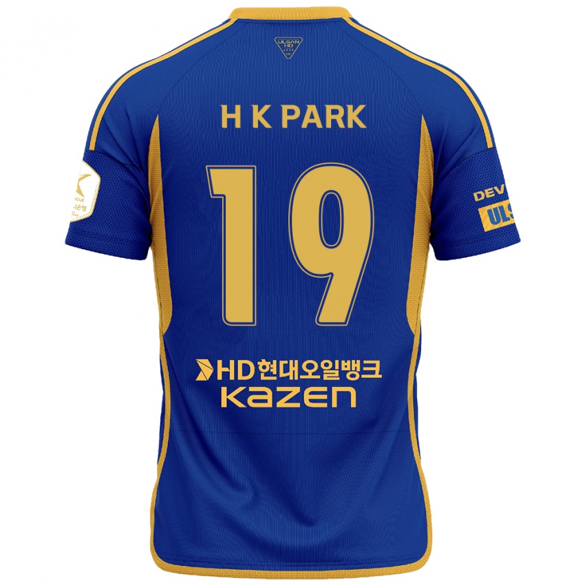 Niño Camiseta Kang-Hyun Park #19 Azul Amarillo 1ª Equipación 2024/25 La Camisa