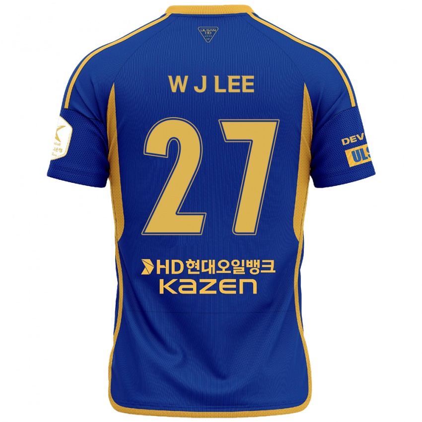 Niño Camiseta Ji-Woo Lee #27 Azul Amarillo 1ª Equipación 2024/25 La Camisa