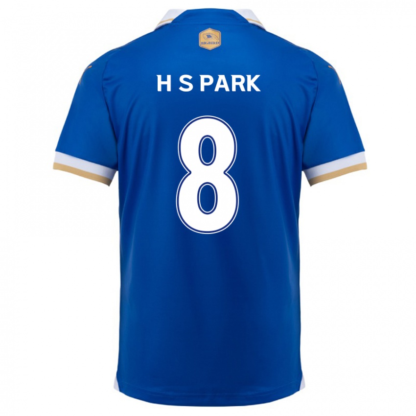 Niño Camiseta Sang-Hyeok Park #8 Azul Blanco 1ª Equipación 2024/25 La Camisa