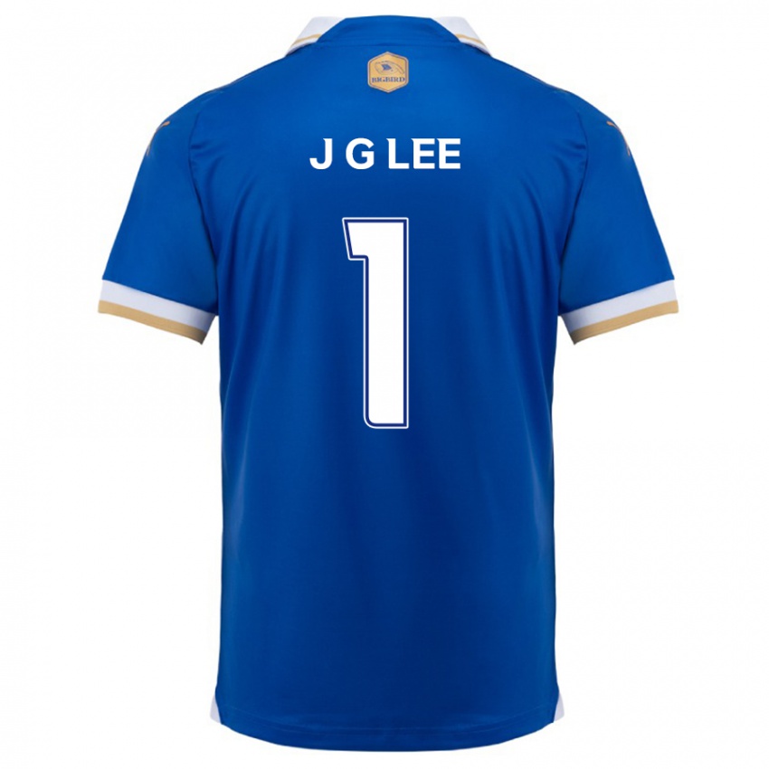 Niño Camiseta Gyeong-Jun Lee #1 Azul Blanco 1ª Equipación 2024/25 La Camisa