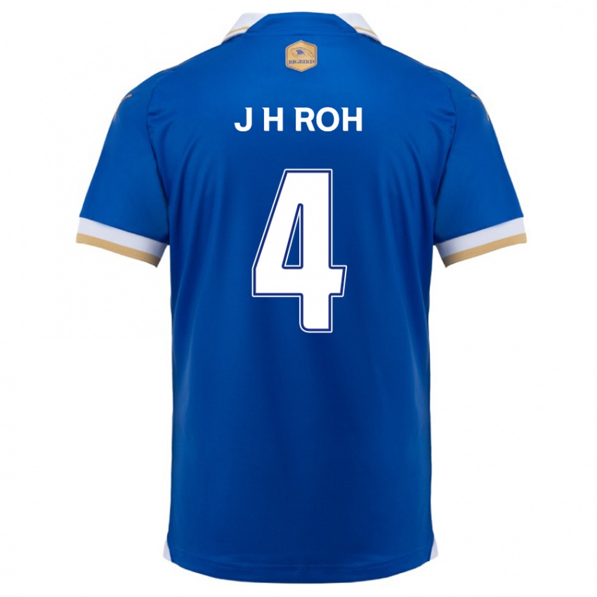 Niño Camiseta Hyun-Jun Roh #4 Azul Blanco 1ª Equipación 2024/25 La Camisa