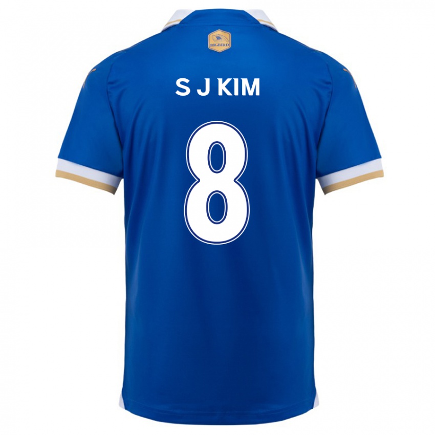 Niño Camiseta Ji-Sung Kim #8 Azul Blanco 1ª Equipación 2024/25 La Camisa