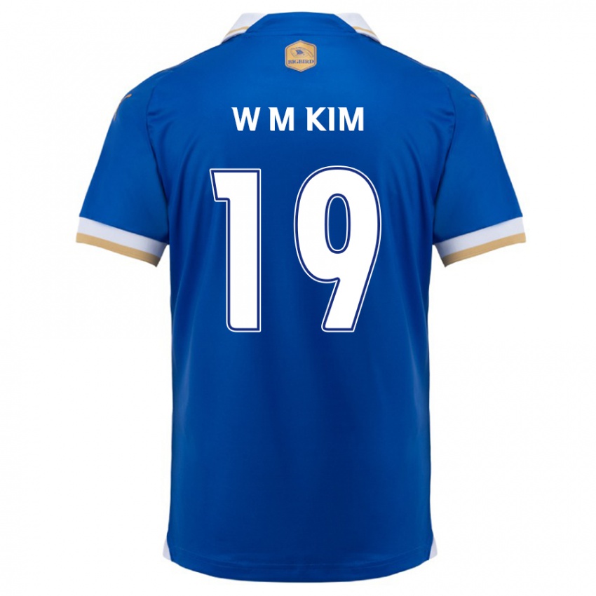 Niño Camiseta Min-Woo Kim #19 Azul Blanco 1ª Equipación 2024/25 La Camisa