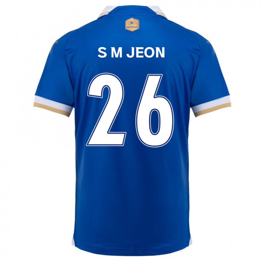 Niño Camiseta Min-Seung Jeon #26 Azul Blanco 1ª Equipación 2024/25 La Camisa