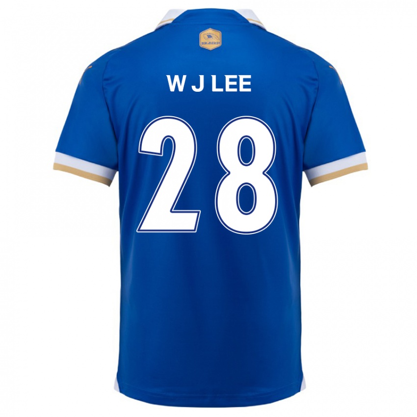 Niño Camiseta Jun-Woo Lee #28 Azul Blanco 1ª Equipación 2024/25 La Camisa