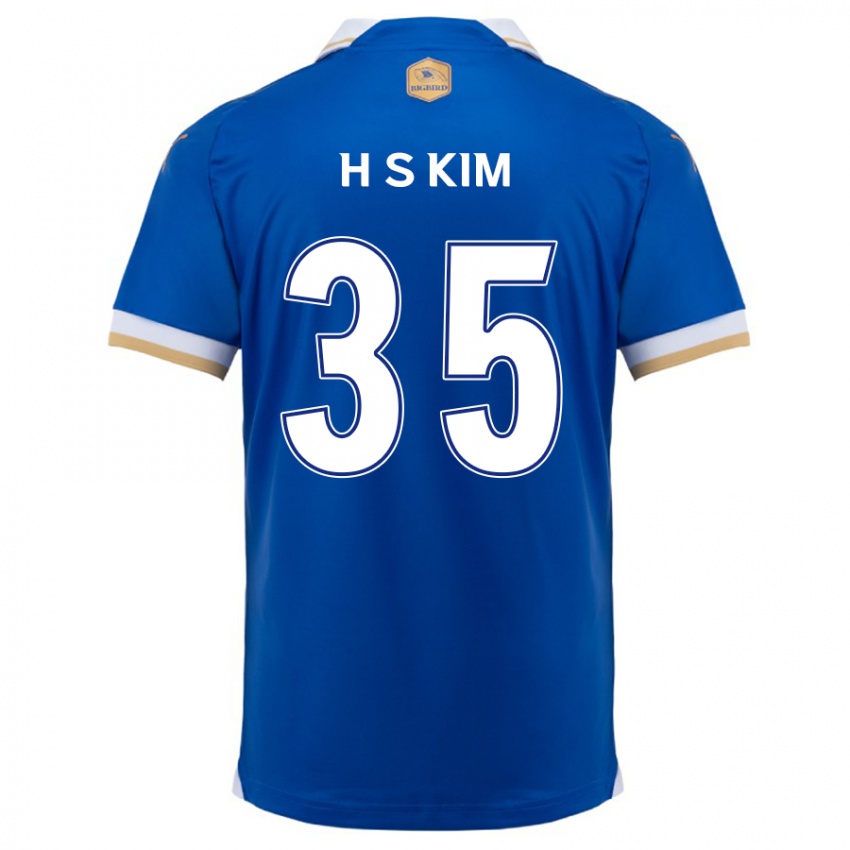 Niño Camiseta Seung-Hyun Kim #35 Azul Blanco 1ª Equipación 2024/25 La Camisa