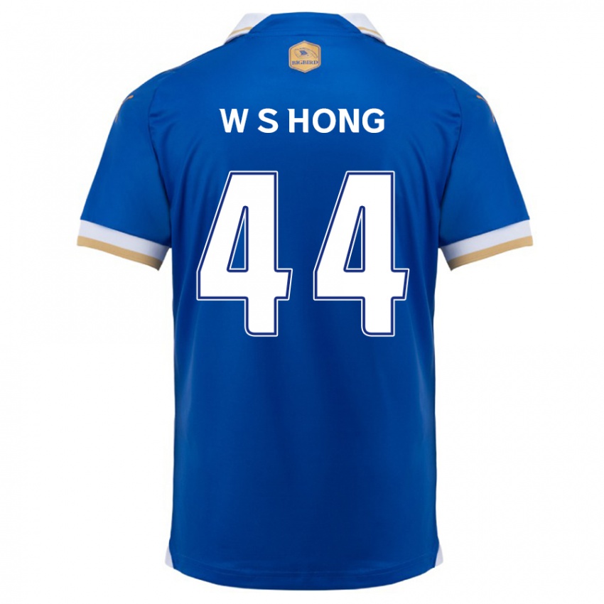 Niño Camiseta Sang-Won Hong #44 Azul Blanco 1ª Equipación 2024/25 La Camisa