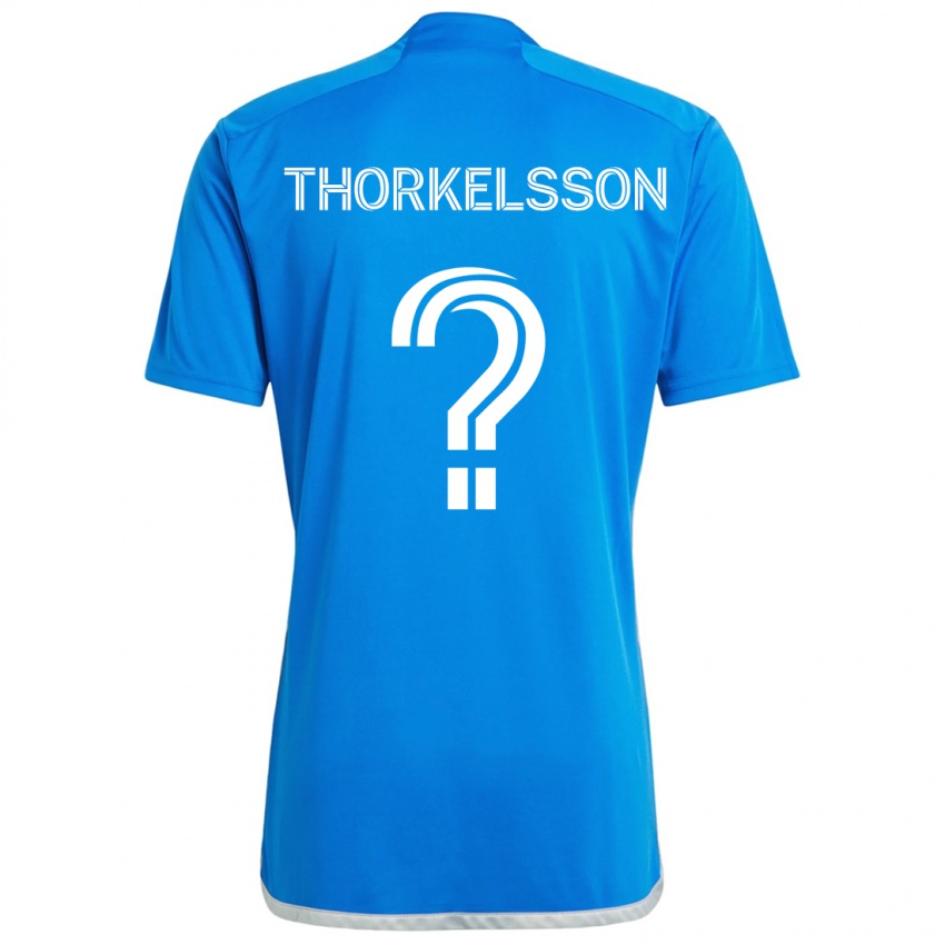 Niño Camiseta Róbert Orri Thorkelsson #0 Azul Blanco 1ª Equipación 2024/25 La Camisa