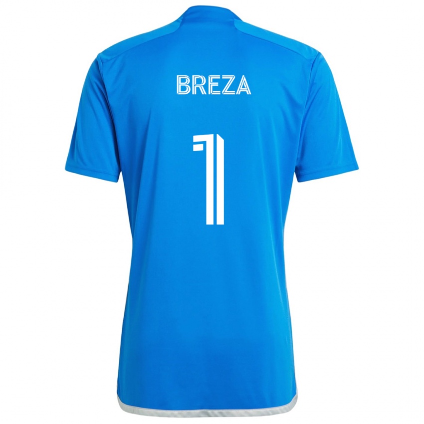 Niño Camiseta Sebastian Breza #1 Azul Blanco 1ª Equipación 2024/25 La Camisa