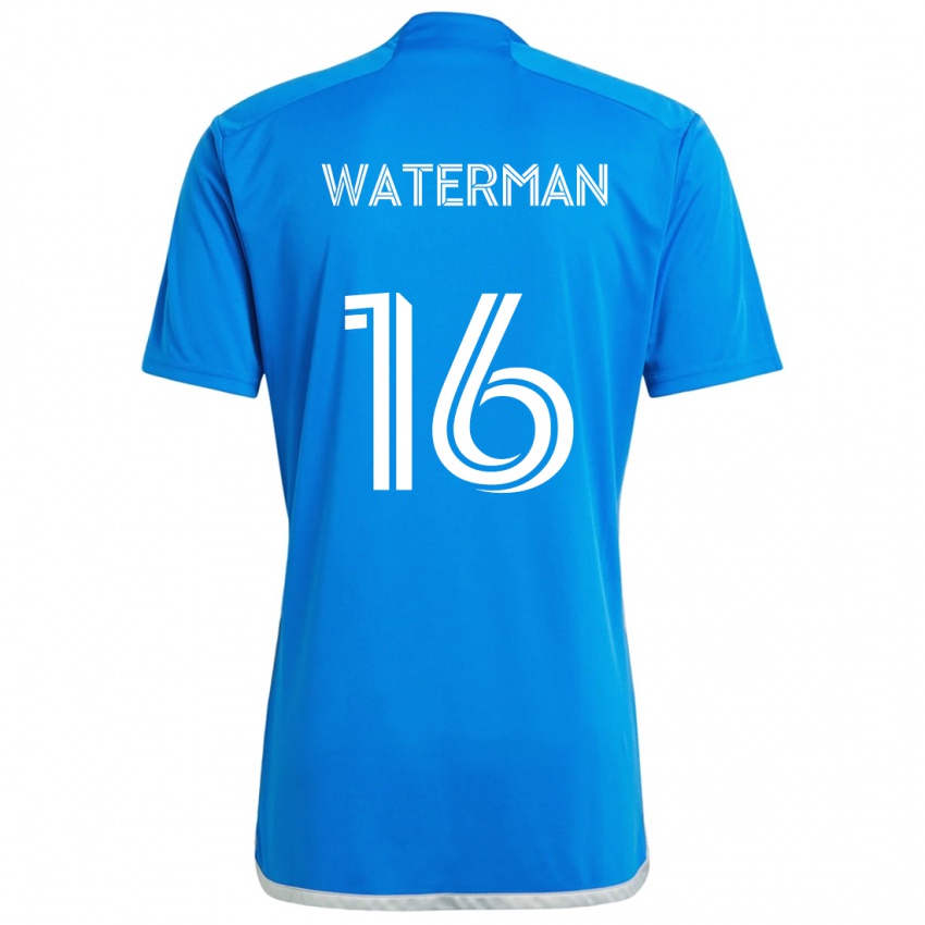 Niño Camiseta Joel Waterman #16 Azul Blanco 1ª Equipación 2024/25 La Camisa