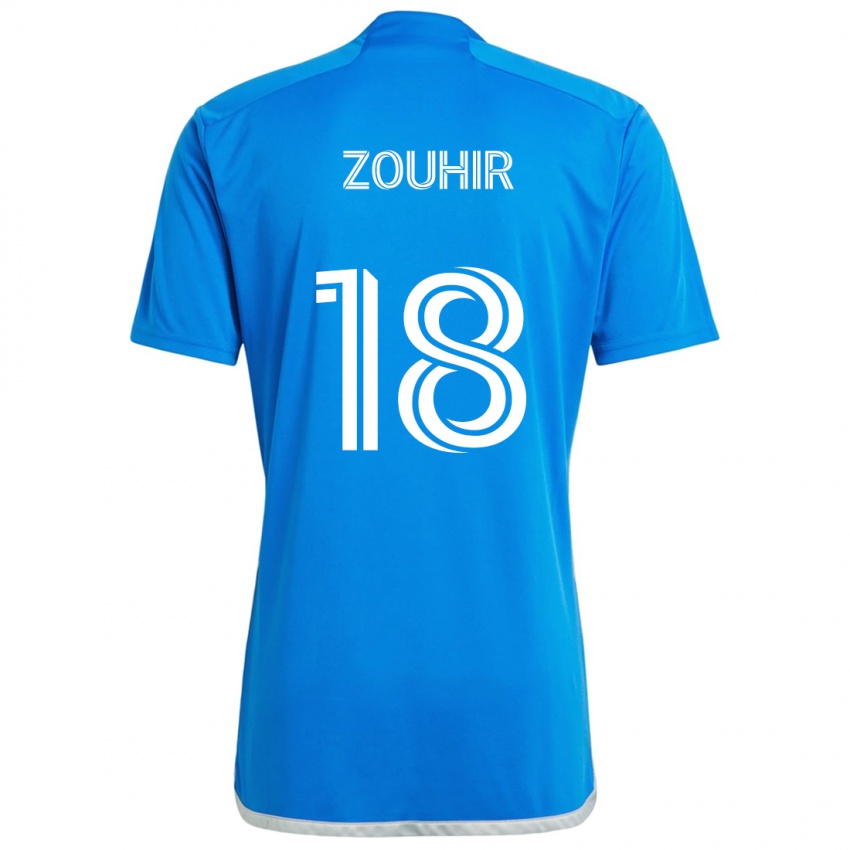 Niño Camiseta Rida Zouhir #18 Azul Blanco 1ª Equipación 2024/25 La Camisa